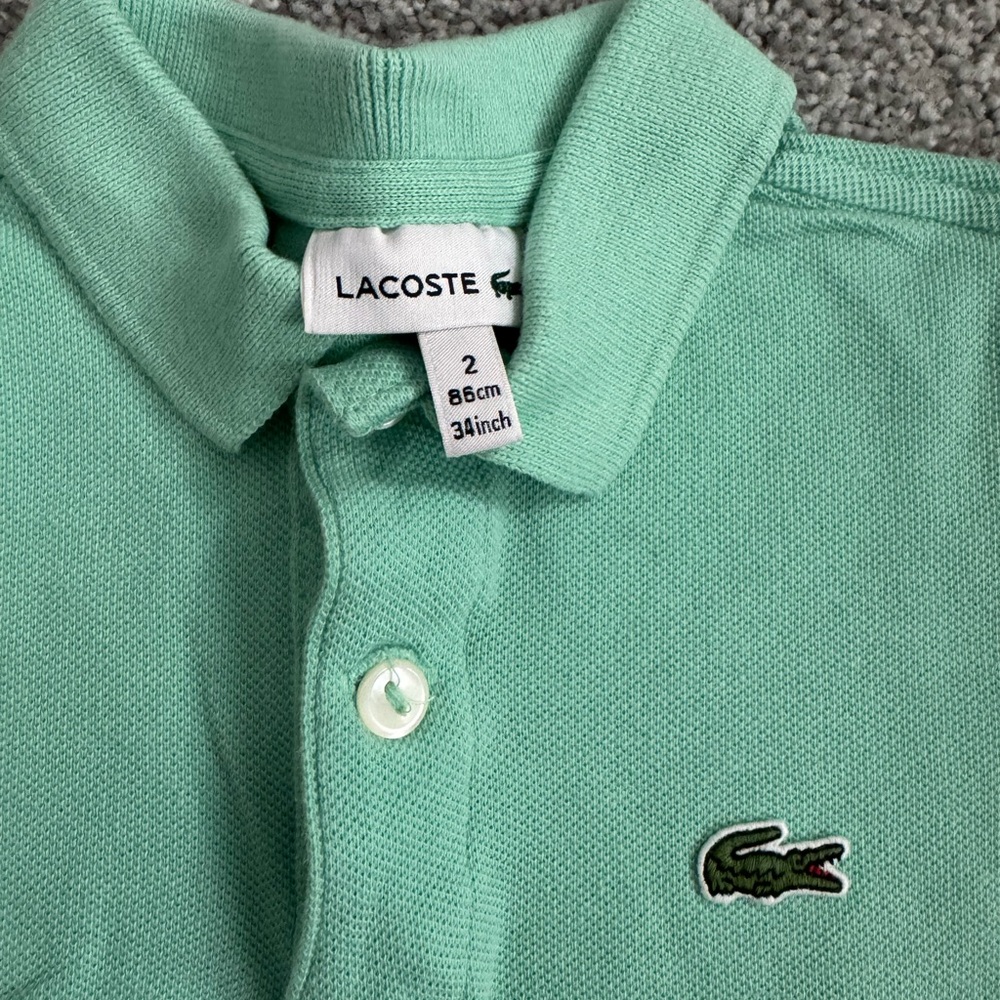 Lacoste Green Polo Shirt Classic Cotton Pique - Picture 2 of 2